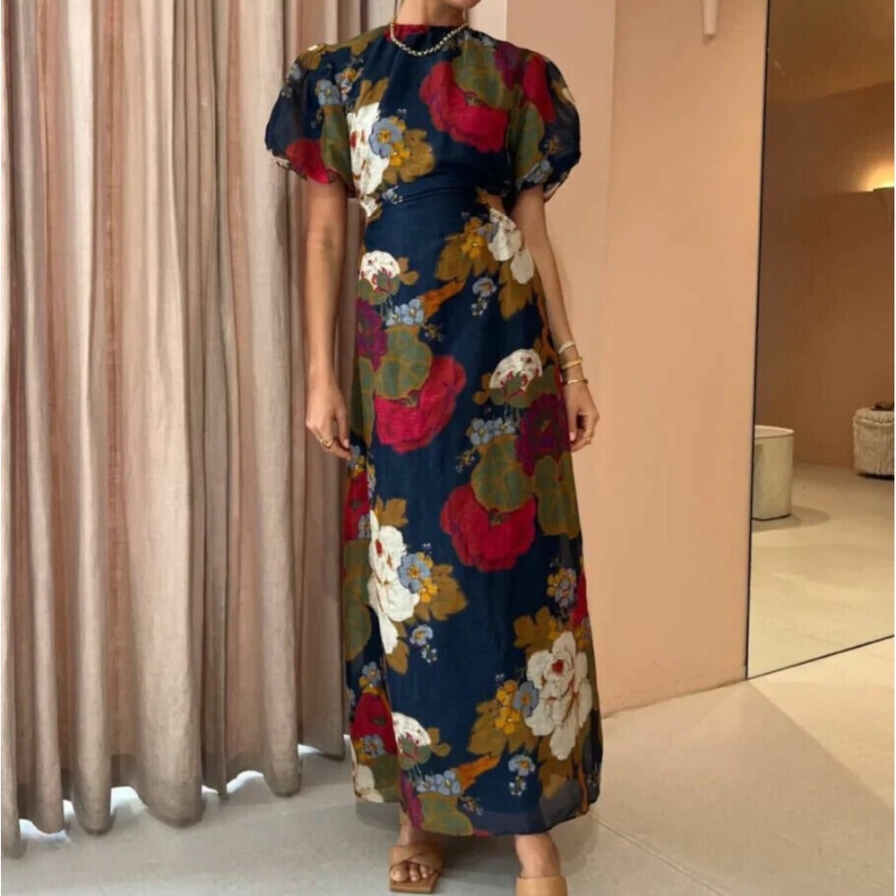 SIR Bonita puff sleeve gown